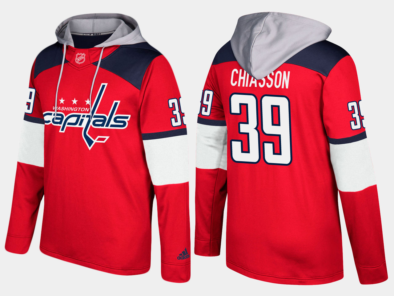 Men NHL Washington capitals #39 alex chiasson red hoodie